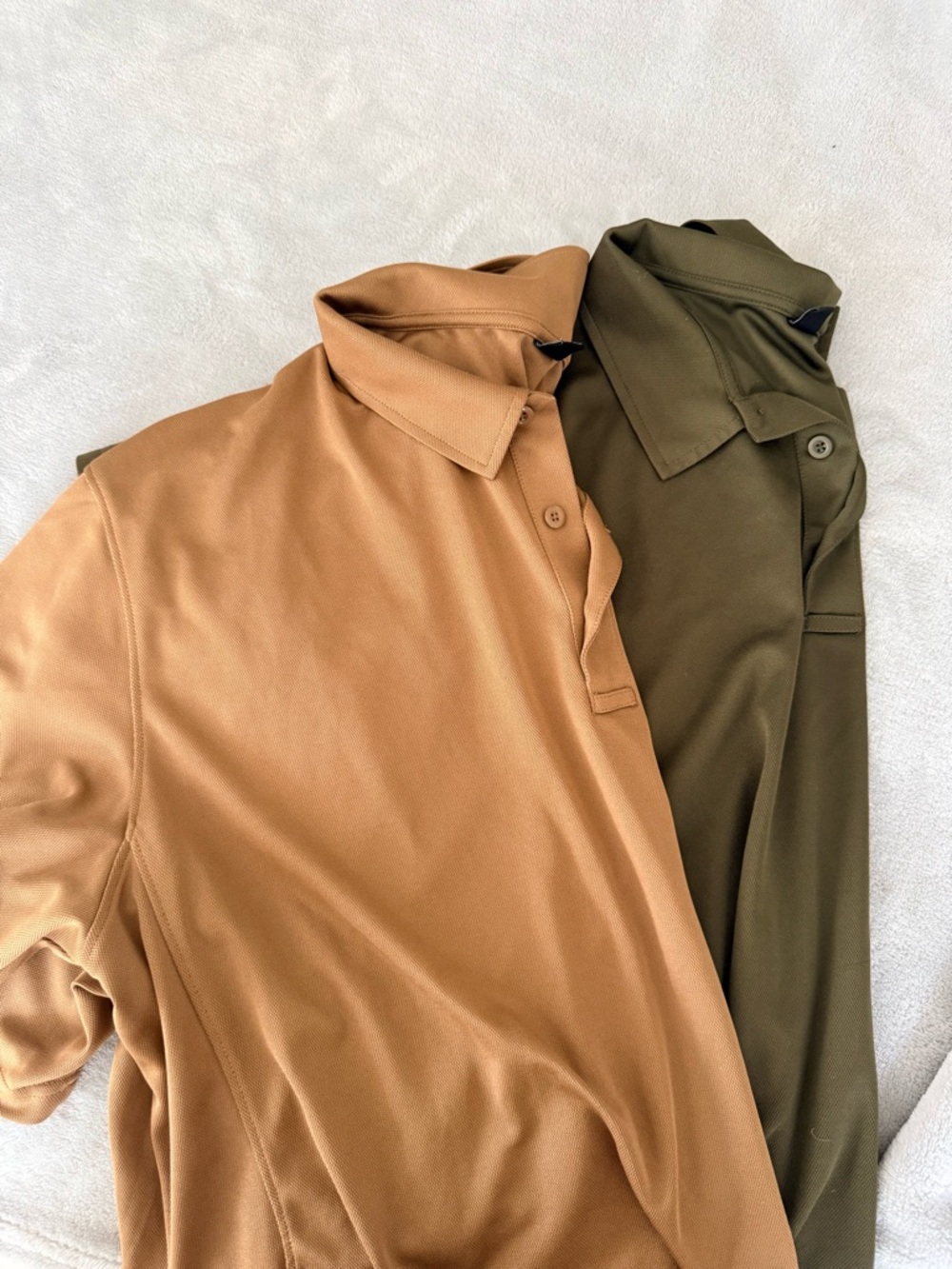 Men’s Two-Pack Polo Shirts in Camel and Olive 2XL